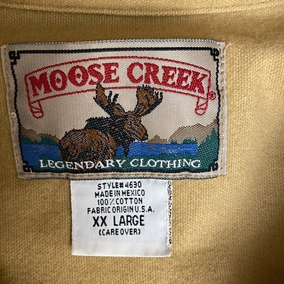 Moose Creek Mens XXL Flannel shirt Long sleeve Tan Cabincore Hunting warm winter - Picture 6 of 8